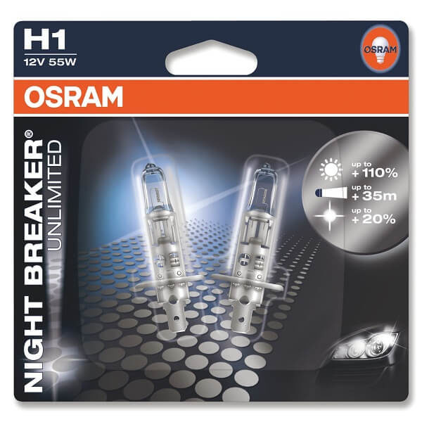 ΛΑΜΠΕΣ OSRAM H1 NIGHT BREAKER UNLIMITED 3900K +110%